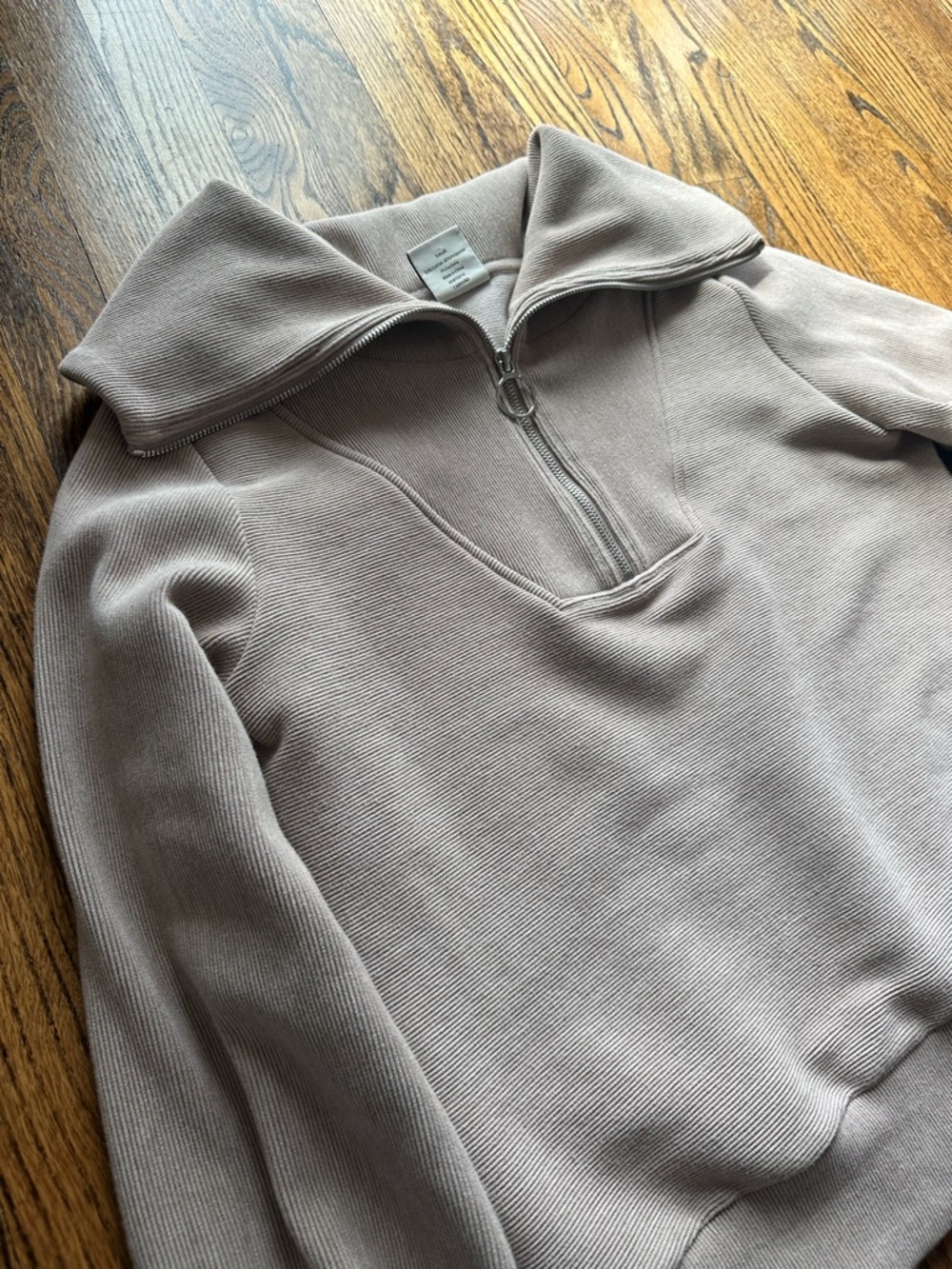 VARLEY Vine Taupe Half-Zip Oversized Pullover Sweater Small - Picture 3 of 10